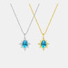 Wholesale Mini Pendant Clavicle Chain Necklace S925 Sterling Silver 18K Gold Plated With Sky Blue Zircon