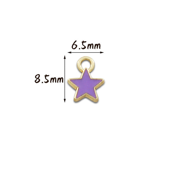Wholesale Mini Small Star Jewelry Accessories Alloy Dripping Oil Hair Accessories Earrings Necklace Pendant Diy Material