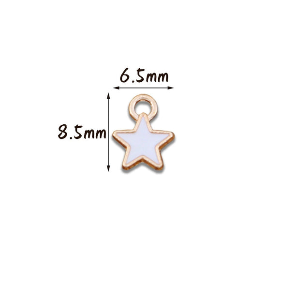 Wholesale Mini Small Star Jewelry Accessories Alloy Dripping Oil Hair Accessories Earrings Necklace Pendant Diy Material