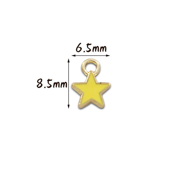 Wholesale Mini Small Star Jewelry Accessories Alloy Dripping Oil Hair Accessories Earrings Necklace Pendant Diy Material