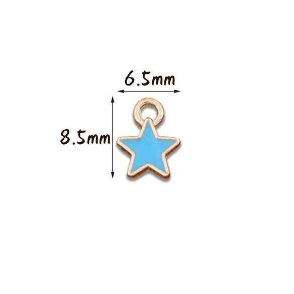Wholesale Mini Small Star Jewelry Accessories Alloy Dripping Oil Hair Accessories Earrings Necklace Pendant Diy Material