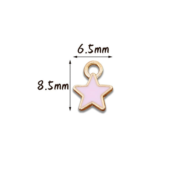 Wholesale Mini Small Star Jewelry Accessories Alloy Dripping Oil Hair Accessories Earrings Necklace Pendant Diy Material