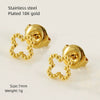 Wholesale Mini 316L Stainless Steel 18K Gold Plated Geometric Earrings For Women