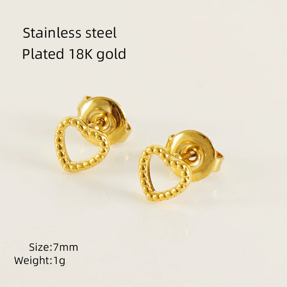 Wholesale Mini 316L Stainless Steel 18K Gold Plated Geometric Earrings For Women