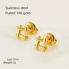 Wholesale Mini 316L Stainless Steel 18K Gold Plated Geometric Earrings For Women