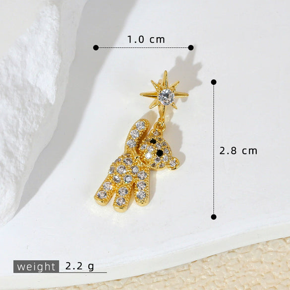 Wholesale Minimalist Animal Zodiac Copper Inlaid Gold Zirconium Micropaved Necklace Pendant For Women