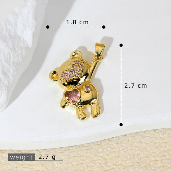 Wholesale Minimalist Animal Zodiac Copper Inlaid Gold Zirconium Micropaved Necklace Pendant For Women