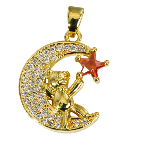 Wholesale Minimalist Animal Zodiac Copper Inlaid Gold Zirconium Micropaved Necklace Pendant For Women