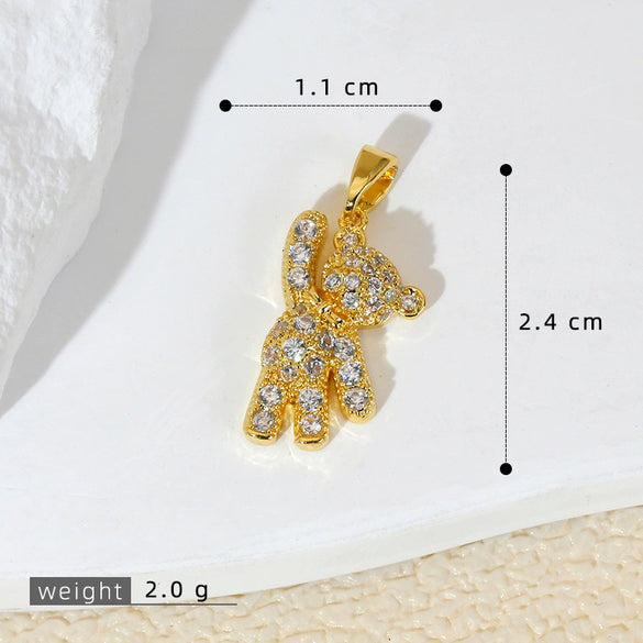 Wholesale Minimalist Animal Zodiac Copper Inlaid Gold Zirconium Micropaved Necklace Pendant For Women