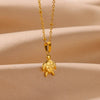Wholesale Minimalist Animals Zodiac Signs Stainless Steel Turtle Pendant Necklace With O Shaped Chain And Electroplating