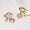 Wholesale Minimalist Cold Style Electroplated Loveshaped Hollow Stainless Steel Earrings For Women