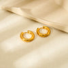 Wholesale Minimalist Colorblocking Stainless Steel Hoop Earrings 18K Gold Plated Ins Style Jewelry For Women