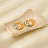 Wholesale Minimalist Colorblocking Stainless Steel Hoop Earrings 18K Gold Plated Ins Style Jewelry For Women