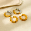 Wholesale Minimalist Colorblocking Stainless Steel Hoop Earrings 18K Gold Plated Ins Style Jewelry For Women