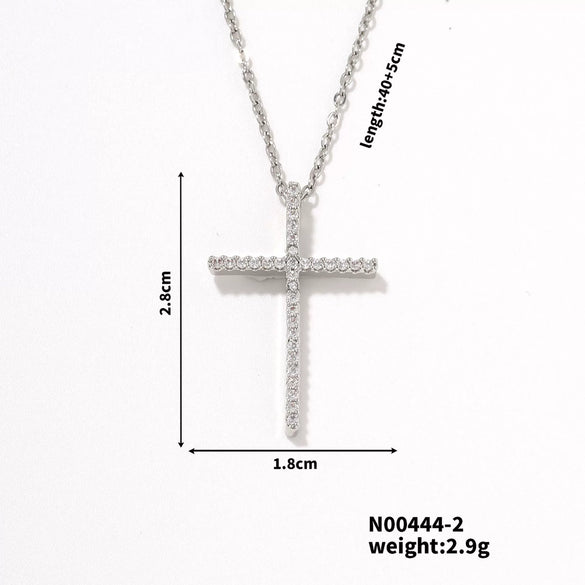 Wholesale Minimalist Copper Clavicle Chain Cross Jewelry Necklace For Women And Men With Electroplating