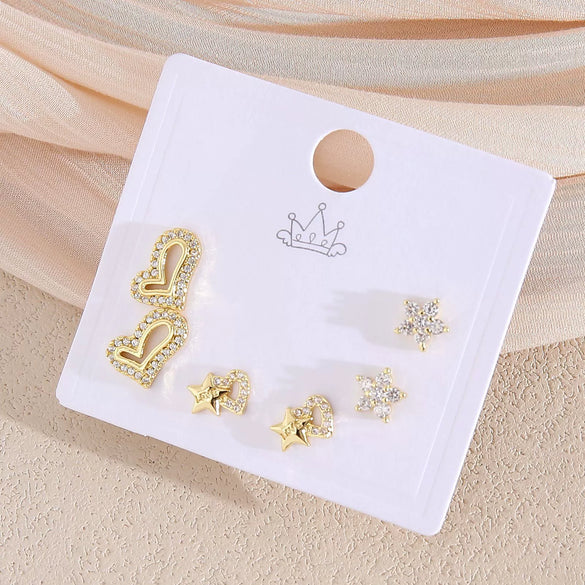 Wholesale Minimalist Copper Earrings With Heart Drop Geometric Shapes Electroplated For Women