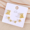 Wholesale Minimalist Copper Earrings With Heart Drop Geometric Shapes Electroplated For Women