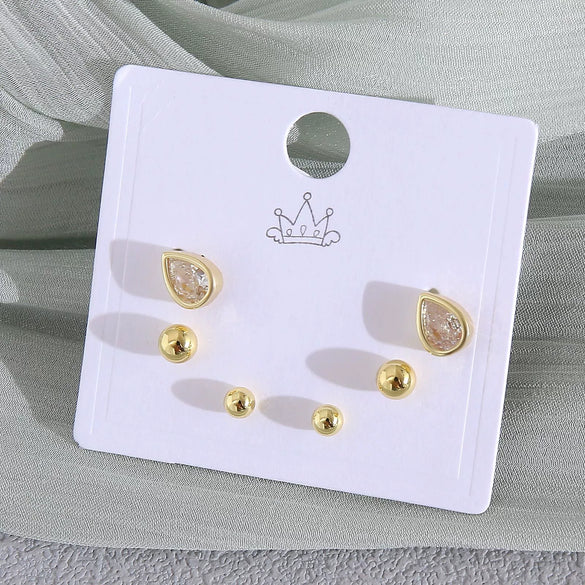 Wholesale Minimalist Copper Earrings With Heart Drop Geometric Shapes Electroplated For Women