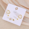 Wholesale Minimalist Copper Earrings With Heart Drop Geometric Shapes Electroplated For Women
