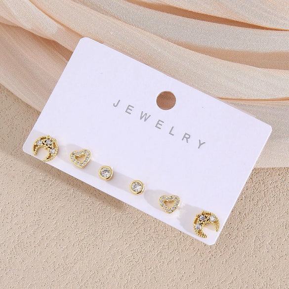 Wholesale Minimalist Copper Earrings With Heart Drop Geometric Shapes Electroplated For Women