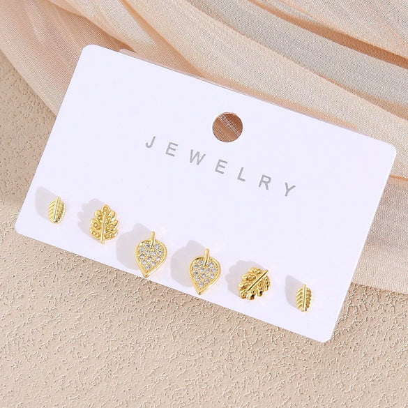 Wholesale Minimalist Copper Earrings With Heart Drop Geometric Shapes Electroplated For Women