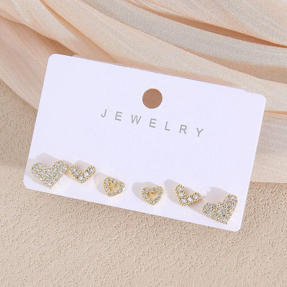 Wholesale Minimalist Copper Earrings With Heart Drop Geometric Shapes Electroplated For Women