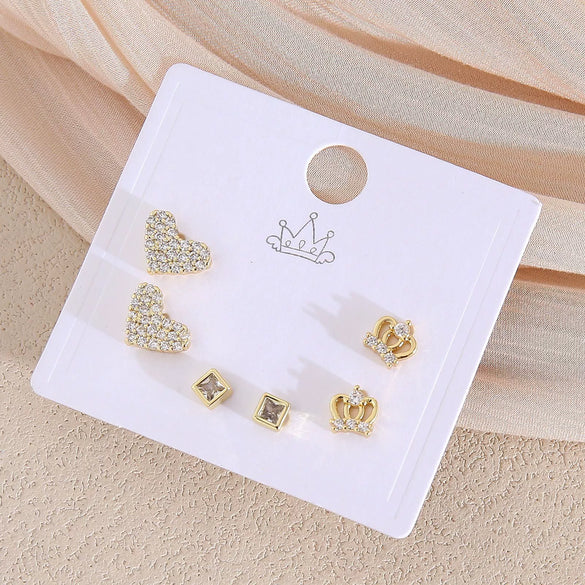 Wholesale Minimalist Copper Earrings With Heart Drop Geometric Shapes Electroplated For Women