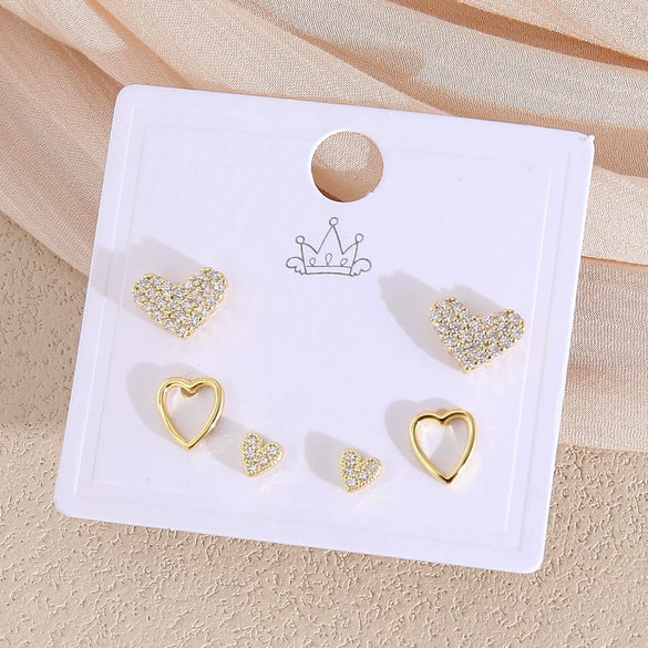 Wholesale Minimalist Copper Earrings With Heart Drop Geometric Shapes Electroplated For Women