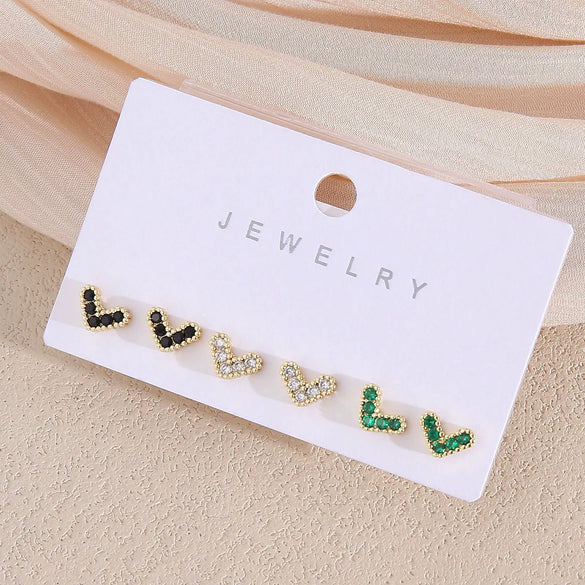 Wholesale Minimalist Copper Earrings With Heart Drop Geometric Shapes Electroplated For Women