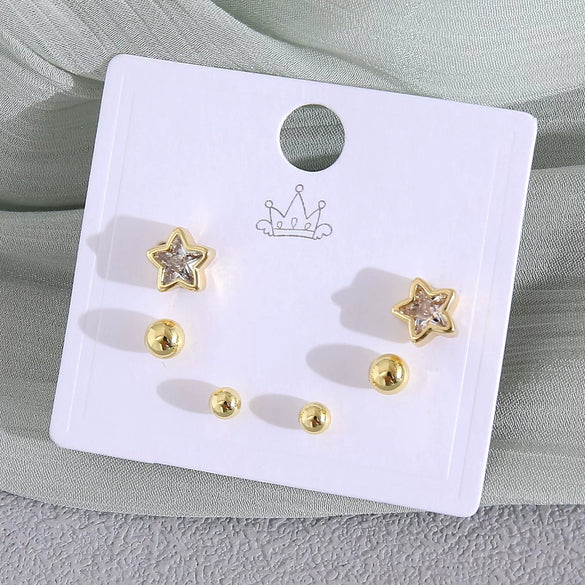 Wholesale Minimalist Copper Earrings With Heart Drop Geometric Shapes Electroplated For Women