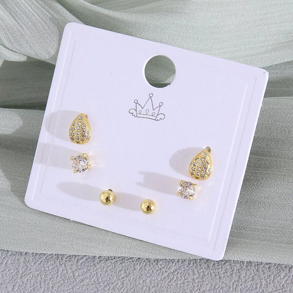 Wholesale Minimalist Copper Earrings With Heart Drop Geometric Shapes Electroplated For Women