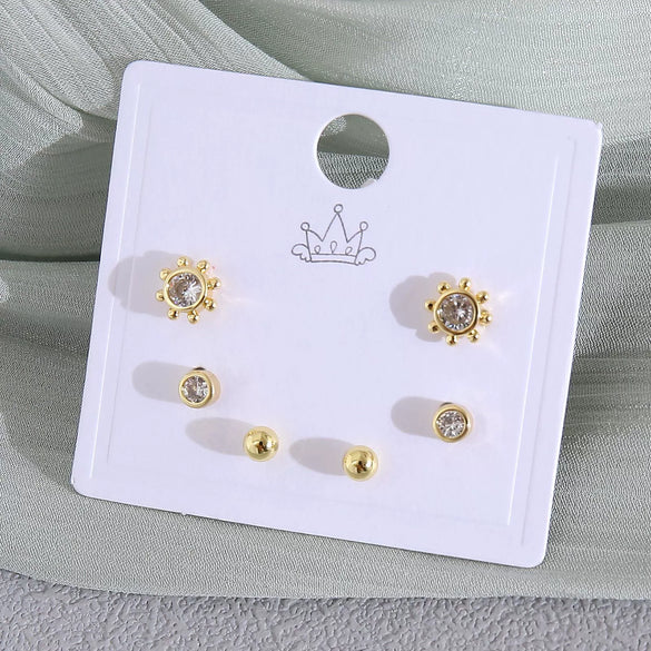 Wholesale Minimalist Copper Earrings With Heart Drop Geometric Shapes Electroplated For Women