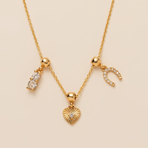 Wholesale Minimalist Copper Heart Shape Zircon Necklace For Women With Electroplating