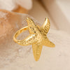 Wholesale Minimalist Copper Micropaved Geometric Starfish Conch Open Ring For Women