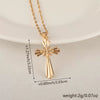 Wholesale Minimalist Copper Pendant Lip Necklace With Micropaved Star And Moon Cross Design