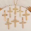 Wholesale Minimalist Copper Pendant Lip Necklace With Micropaved Star And Moon Cross Design