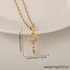 Wholesale Minimalist Copper Pendant Lip Necklace With Micropaved Star And Moon Cross Design
