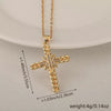 Wholesale Minimalist Copper Pendant Lip Necklace With Micropaved Star And Moon Cross Design
