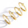 Wholesale Minimalist Copper Ring With Letter Pattern Gold Plated