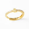 Wholesale Minimalist Copper Ring With Letter Pattern Gold Plated