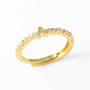 Wholesale Minimalist Copper Ring With Letter Pattern Gold Plated