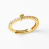 Wholesale Minimalist Copper Ring With Letter Pattern Gold Plated