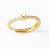 Wholesale Minimalist Copper Ring With Letter Pattern Gold Plated