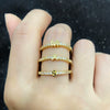 Wholesale Minimalist Copper Ring With Letter Pattern Gold Plated