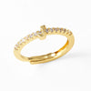 Wholesale Minimalist Copper Ring With Letter Pattern Gold Plated