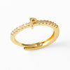 Wholesale Minimalist Copper Ring With Letter Pattern Gold Plated