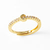 Wholesale Minimalist Copper Ring With Letter Pattern Gold Plated