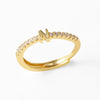 Wholesale Minimalist Copper Ring With Letter Pattern Gold Plated