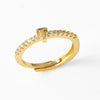 Wholesale Minimalist Copper Ring With Letter Pattern Gold Plated