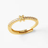Wholesale Minimalist Copper Ring With Letter Pattern Gold Plated